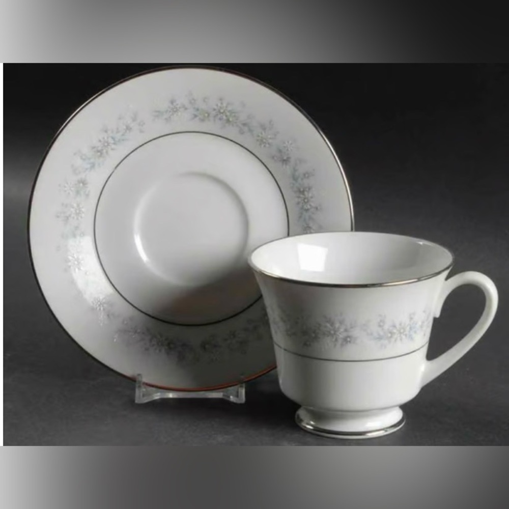 Noritake Marywood Footed Cup and Saucer Set